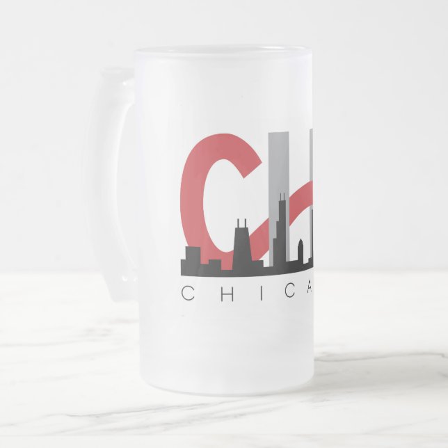 CHI Milchglas-Bierkrug Mattglas Bierglas (Vorderseite Links)