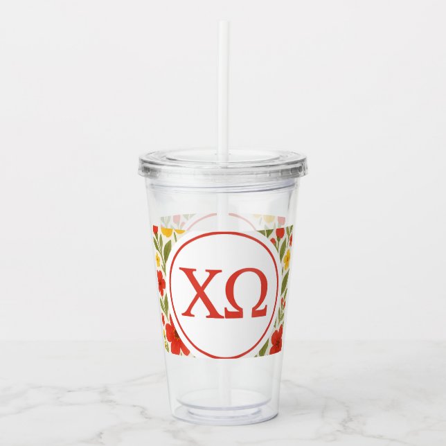 Chi Omega Acryltrinkbecher (Vorderseite)