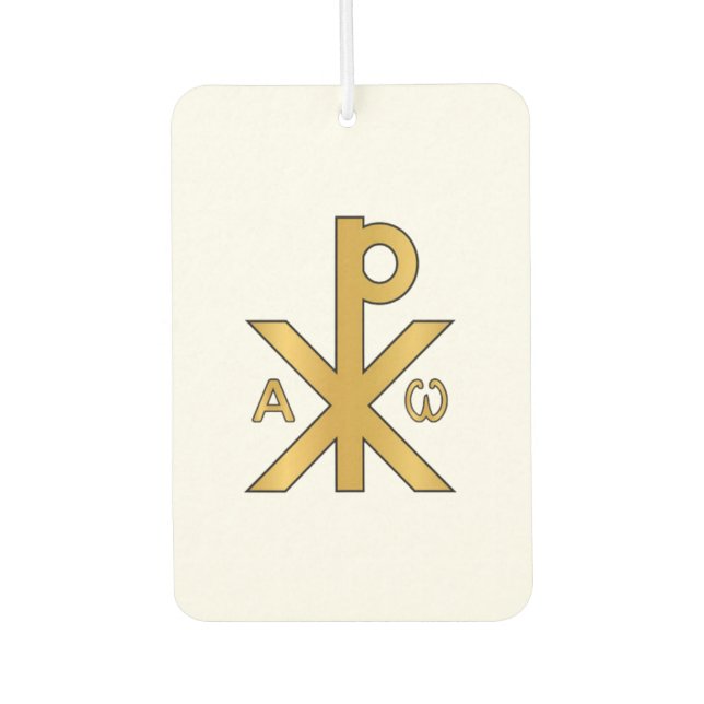 Chi-Rho Alpha Omega Duftstoff Autolufterfrischer (Vorderseite)