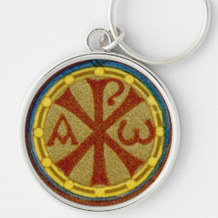 Chi Rho / Alpha Omega Medallion von SNV 36 Schlüsselanhänger