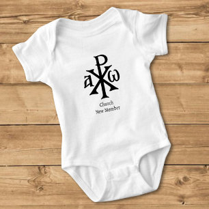 Chi Rho Christogram Baby Strampler