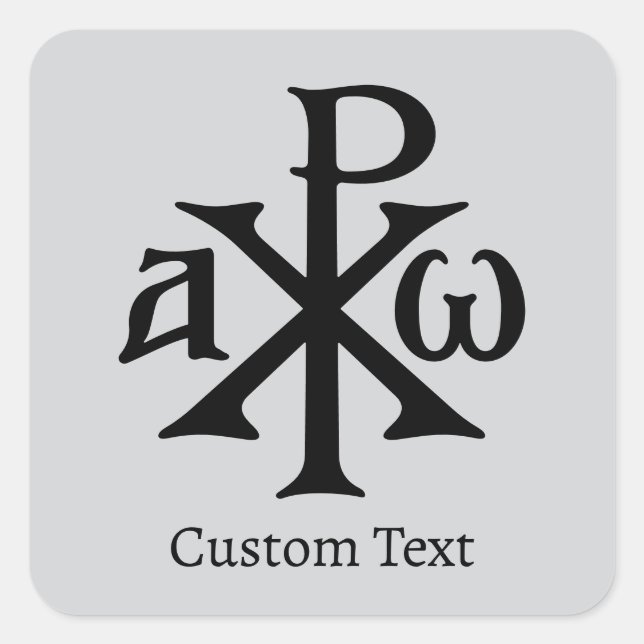 Chi Rho Christogram Quadratischer Aufkleber (Vorderseite)