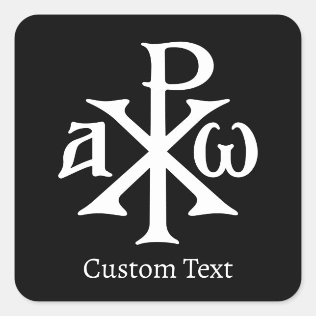Chi Rho Christogram Quadratischer Aufkleber (Vorderseite)