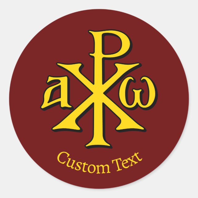 Chi Rho Christogram Runder Aufkleber (Vorderseite)