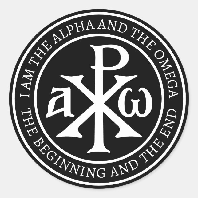 Chi Rho Christogram Runder Aufkleber (Vorderseite)
