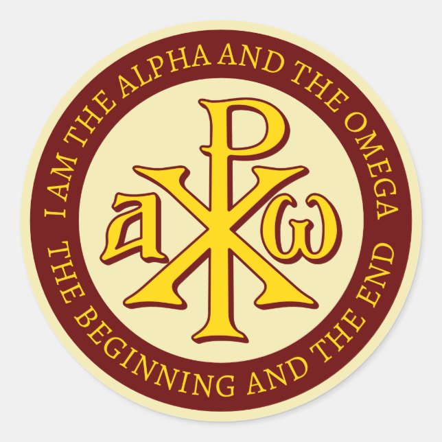 Chi Rho Christogram Runder Aufkleber (Vorderseite)