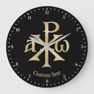 Chi Rho Christogram Wall Clock Große Wanduhr