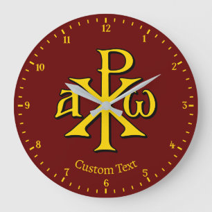 Chi Rho Christogram Wall Clock Große Wanduhr