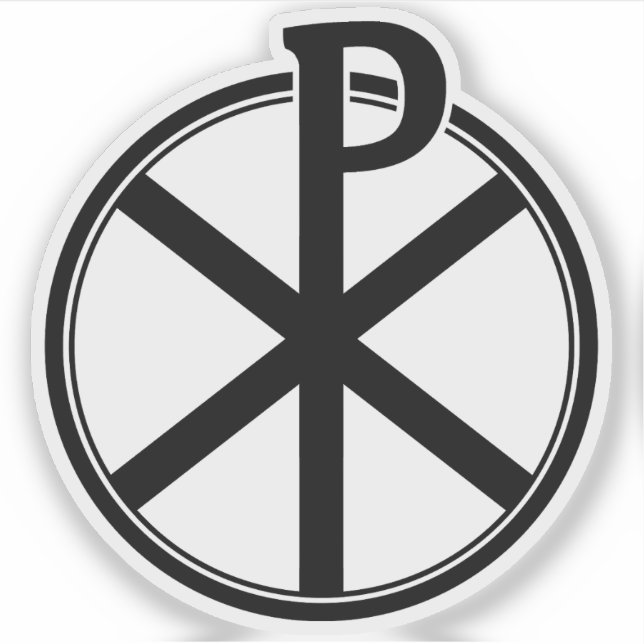 Chi-Rho Cross - v3 (schwarz) Aufkleber (Vorderseite)