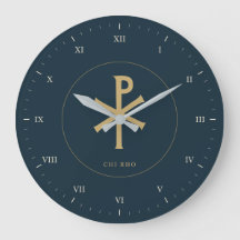 Chi Rho in Ocker-Gold mit römischen Ziffern