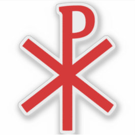 Chi-Rho-Kreuz (rot) Aufkleber