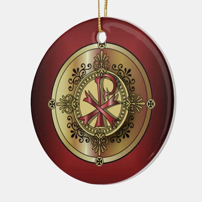 Chi-Rho-Monogramm ~ christliches Symbol P u. X Keramikornament (Links)
