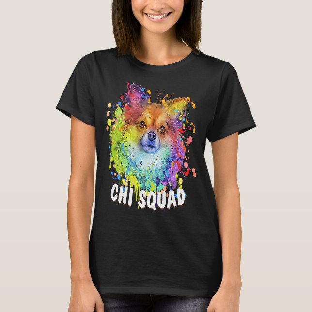 Chi Squad Chihuahua Fur Mom Chiwawa Fur Dad Animal T-Shirt (Vorderseite)