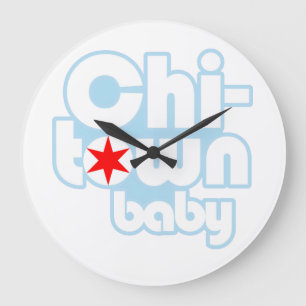 Chi-town baby, Chicago, Illinois /1b Große Wanduhr