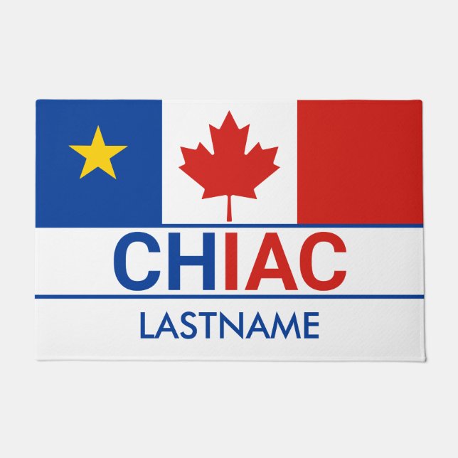 Chiac Acadian kanadischer Flaggenname Fußmatte (Vorderseite)