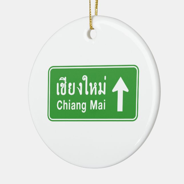 Chiang Mai Ahead ⚠ Verkehrszeichen der thailändisc Keramikornament (Links)