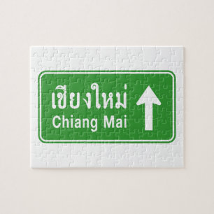 Chiang Mai Ahead ⚠ Verkehrszeichen der thailändisc Puzzle