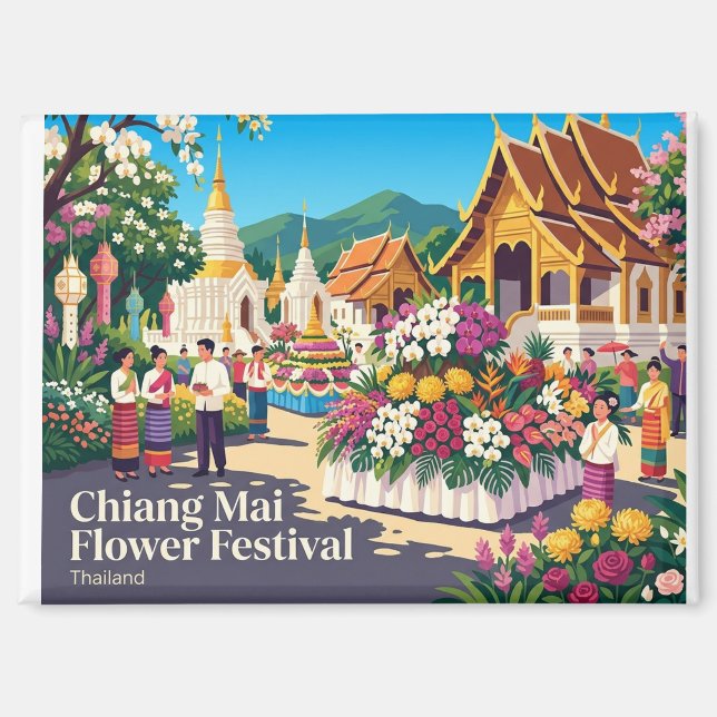 Chiang Mai Blumenfest Thailand Magnet (Vorderseite)