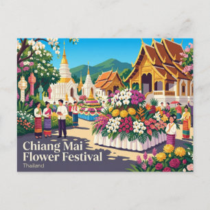 Chiang Mai Blumenfestival Thailand Postkarte