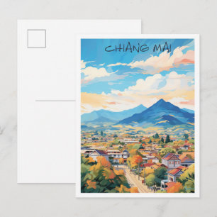 Chiang Mai Thailand Kunst Reise  Postkarte