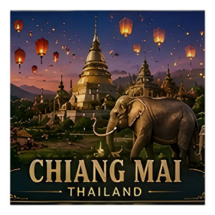 🧲 Chiang Mai Thailand Reiseerinnerung für Besuche Poster