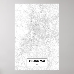 Chiang Mai, Thailand (Schwarzes auf Weiß) Poster