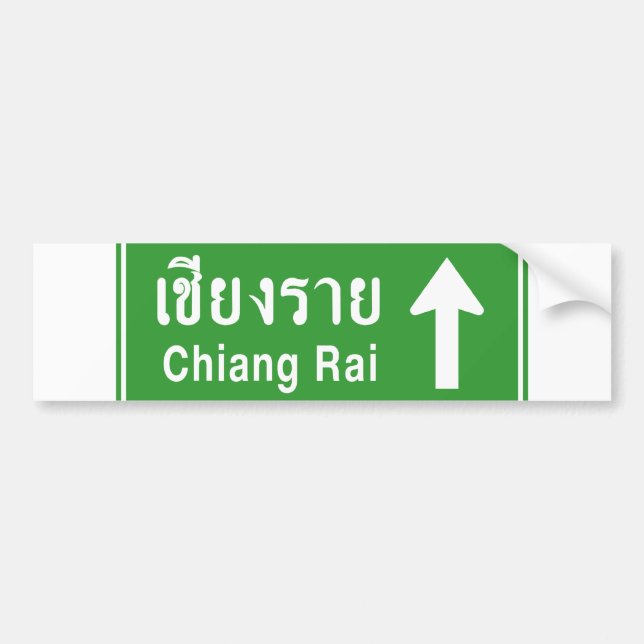 Chiang Rai Ahead ⚠ Thai Highway Traffic ⚠ Autoaufkleber (Vorne)