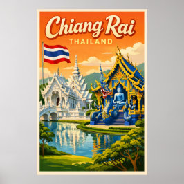 Chiang Rai Thailand - Vintage Travel Poster