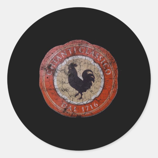 Chianti O Emblem Italienisches Rotes Weinetikett Runder Aufkleber (Vorderseite)