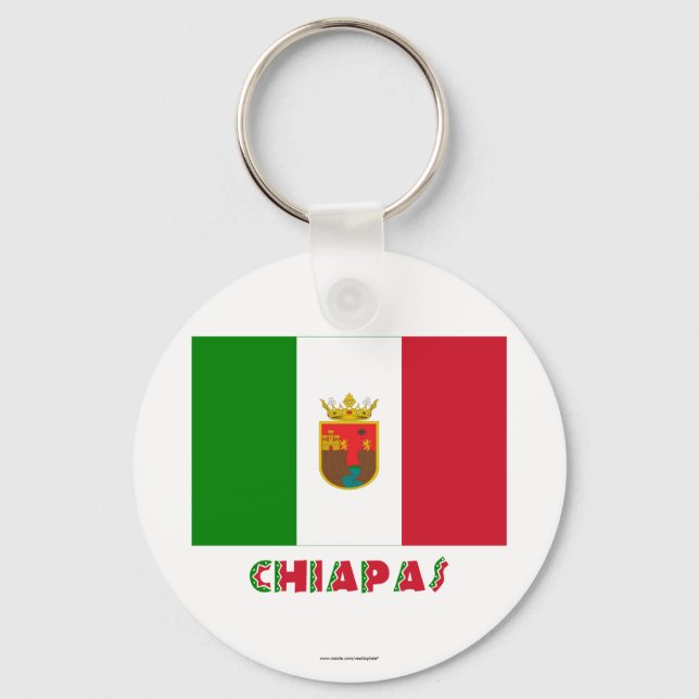 Chiapas-Flagge Schlüsselanhänger (Vorderseite)