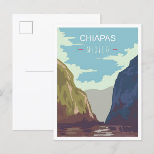 Chiapas Mexico Art Vintage Reisevorführung Postkarte