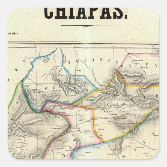 Chiapas, Mexiko Quadratischer Aufkleber (Vorderseite)