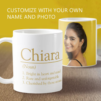 Chiara name definition custom photo white gold kaffeetasse