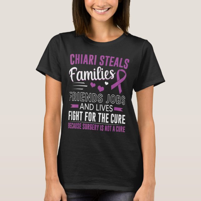 Chiari Malformation Awareness Family Warrior Purpl T-Shirt (Vorderseite)