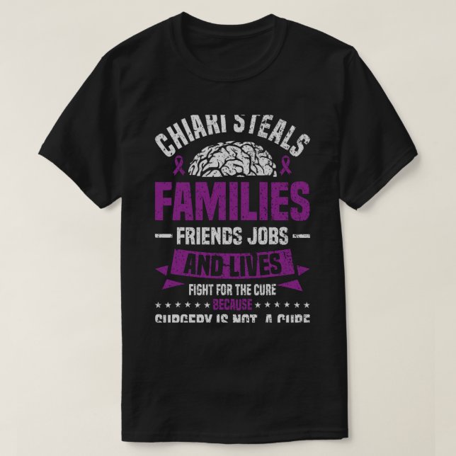 Chiari Malformation Awareness Family Warrior Purpl T-Shirt (Design vorne)
