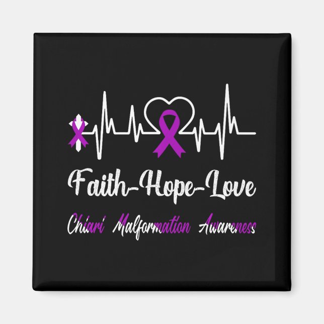Chiari Malformation Awareness Heartbeat Christlich Magnet (Vorne)