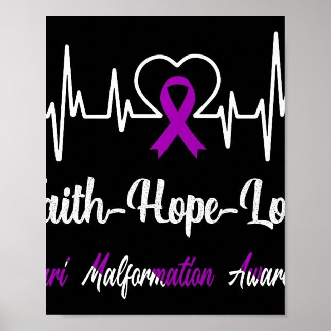 Chiari Malformation Awareness Heartbeat Christlich Poster (Vorne)