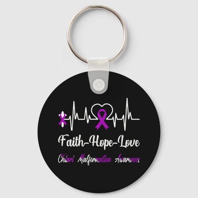 Chiari Malformation Awareness Heartbeat Christlich Schlüsselanhänger (Vorderseite)