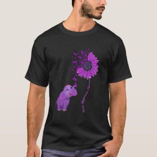 Chiari Malformation Awareness Lila Sunflower Ele T-Shirt