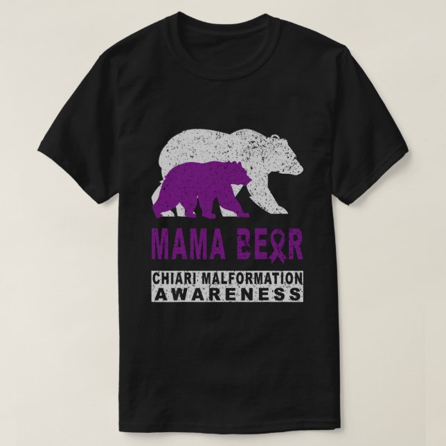 Chiari Malformation Awareness Mama Bear Support Mo T-Shirt (Design vorne)