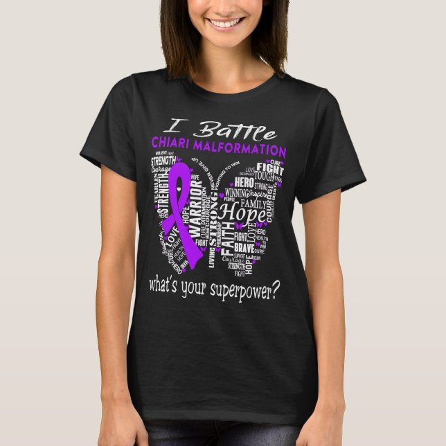 Chiari Malformation Awareness Monte Ribbon Geschen T-Shirt (Vorderseite)
