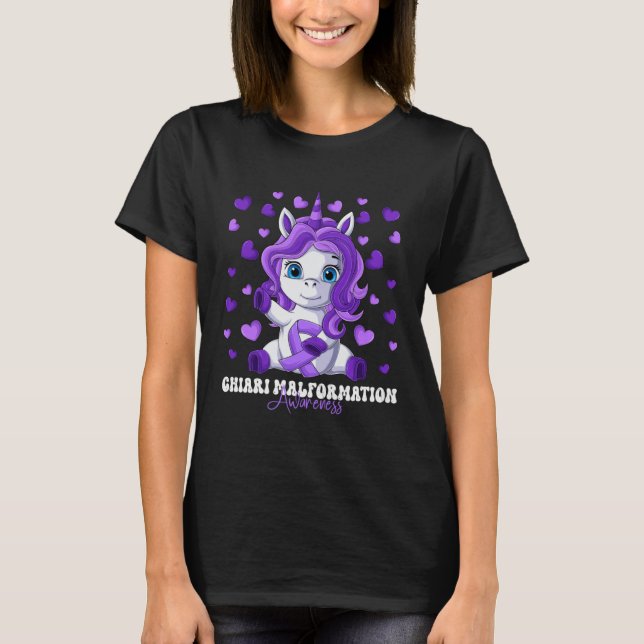 Chiari Malformation Awareness Month Purple Ribbon  T-Shirt (Vorderseite)