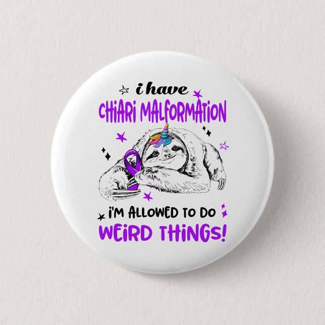 Chiari Malformation Awareness Month Ribbon Ohrts Button (Vorderseite)