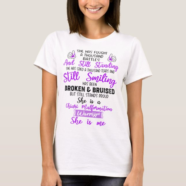 Chiari Malformation Awareness Ribbon Support Gesch T-Shirt (Vorderseite)
