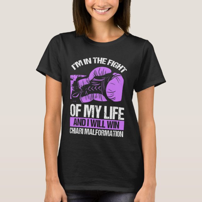 Chiari Malformation Awareness Win Lila Ribbon T-Shirt (Vorderseite)