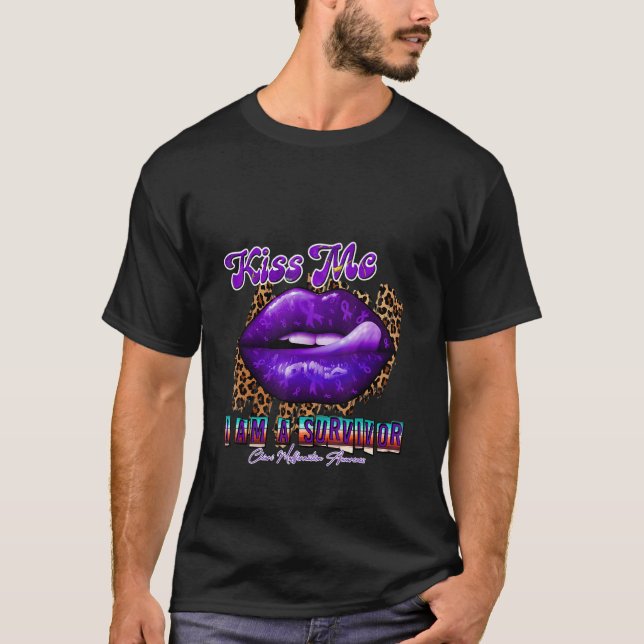 Chiari Malformation Bewusstsein Kiss Me I'm Surviv T-Shirt (Vorderseite)