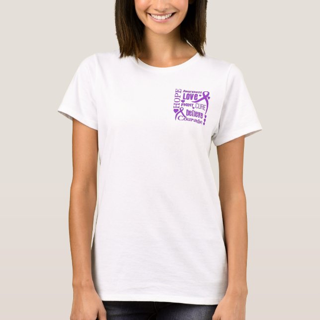 Chiari Malformation Hope Words Collage T-Shirt (Vorderseite)