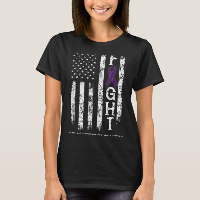 Chiari-Malformation-Krieger US-Flagge T-Shirt (Vorderseite)