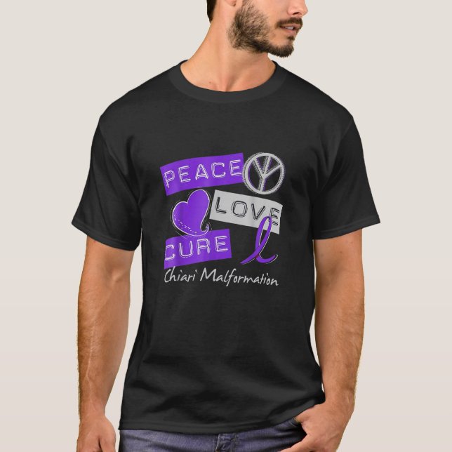 Chiari Malformation Liebe Kur Bewusstsein T-Shirt (Vorderseite)