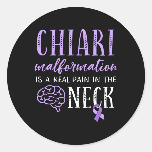 Chiari Pain im Neck Chiari Malformation Awaren Runder Aufkleber (Vorderseite)